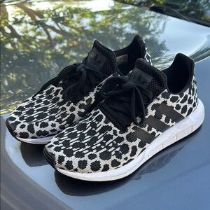 Adidas Black and White Patterned Sneakers